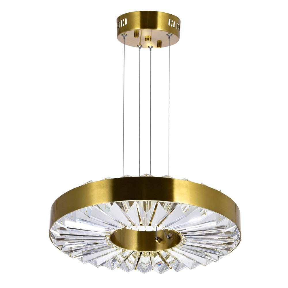 Led Chandelier With Brass Finish by CWI Lighting