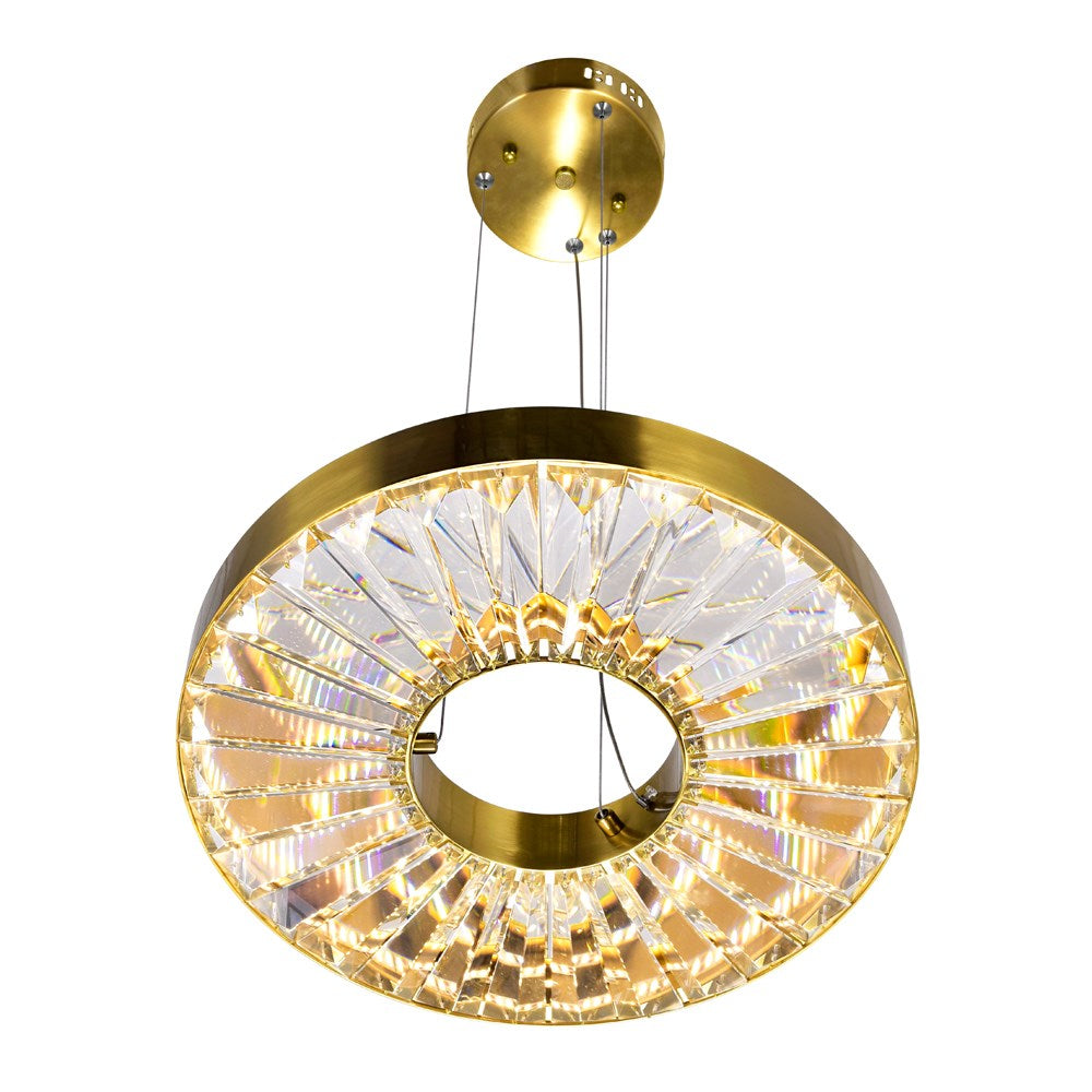 Led Chandelier With Brass Finish