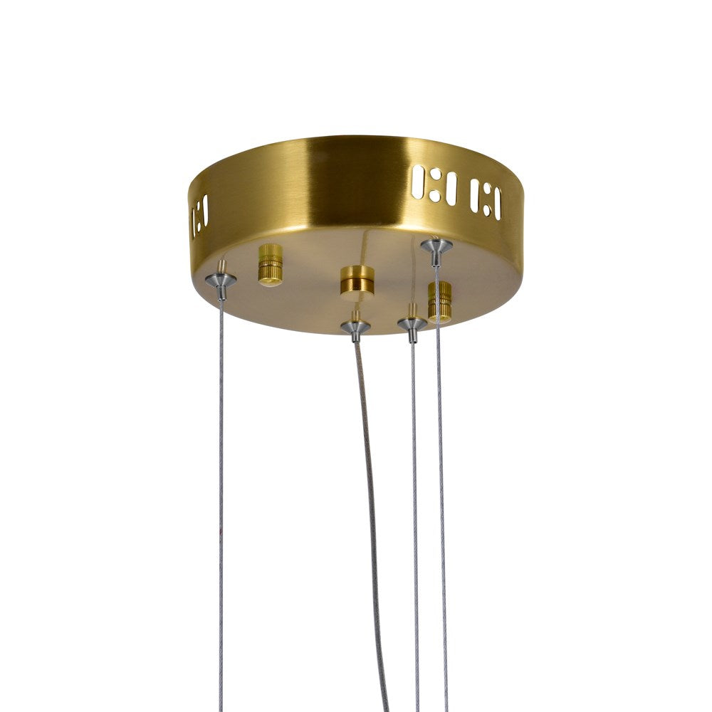 Led Chandelier With Brass Finish