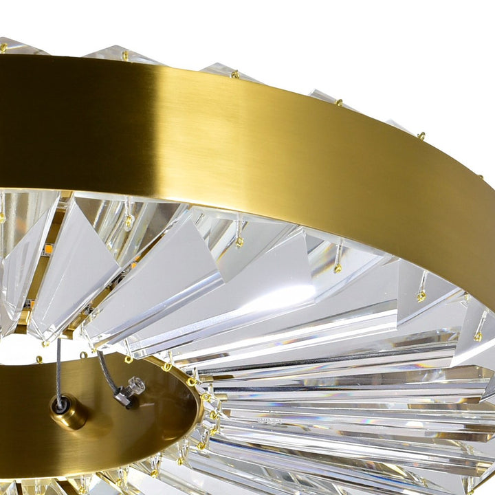 Led Chandelier With Brass Finish