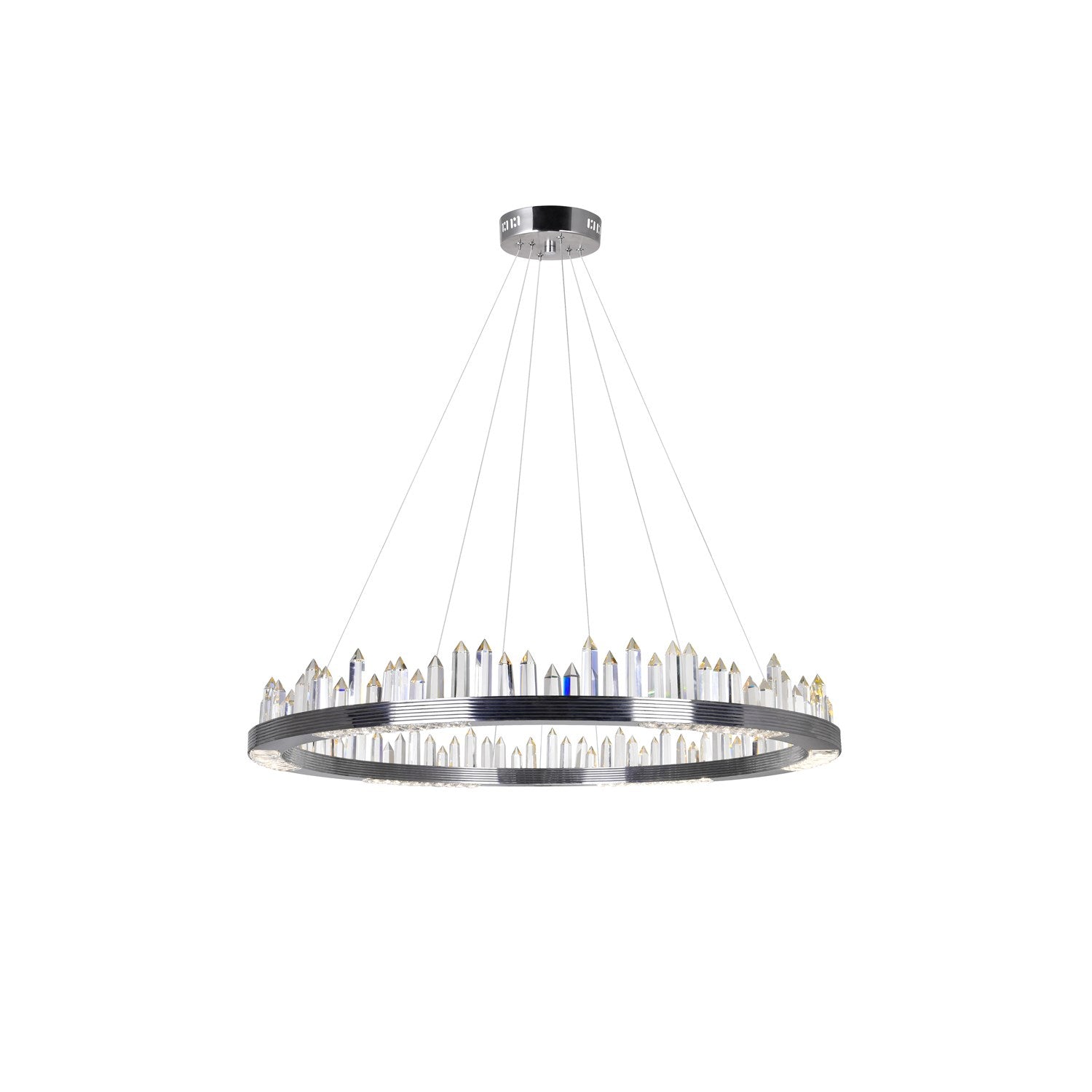 Led Chandelier With Polished Nickel Finish by CWI Lighting