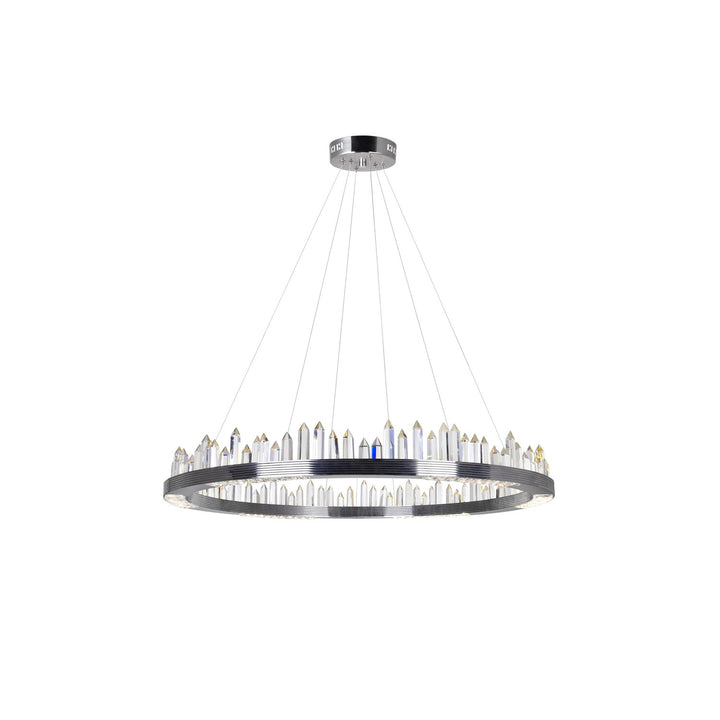 Led Chandelier With Polished Nickel Finish by CWI Lighting