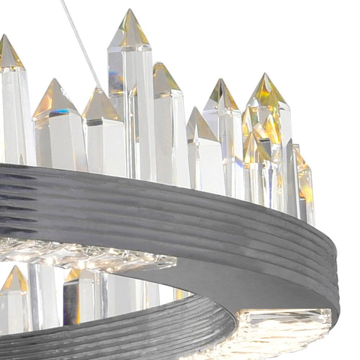 Led Chandelier With Polished Nickel Finish