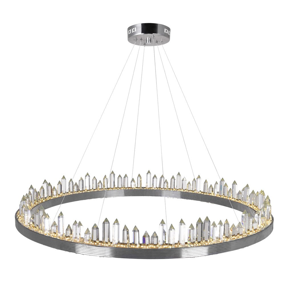 Led Chandelier With Polished Nickel Finish