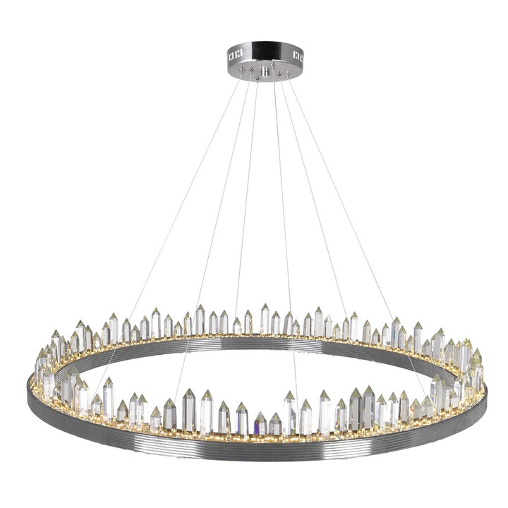 Led Chandelier With Polished Nickel Finish