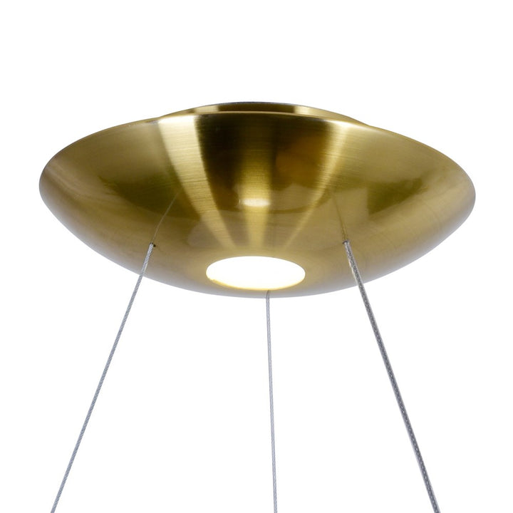 Led Chandelier With Brass & Pearl Black Finish