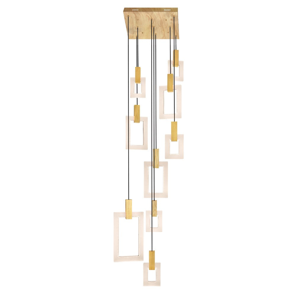 Led Pendant With White Oak Finish by CWI Lighting