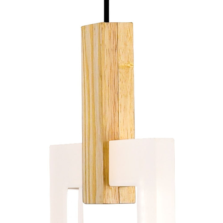 Led Pendant With White Oak Finish