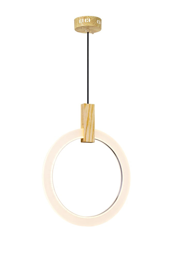 Led Pendant With White Oak Finish by CWI Lighting
