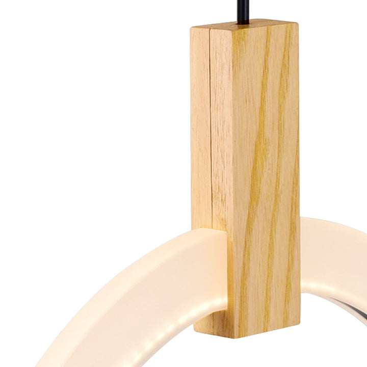 Led Pendant With White Oak Finish