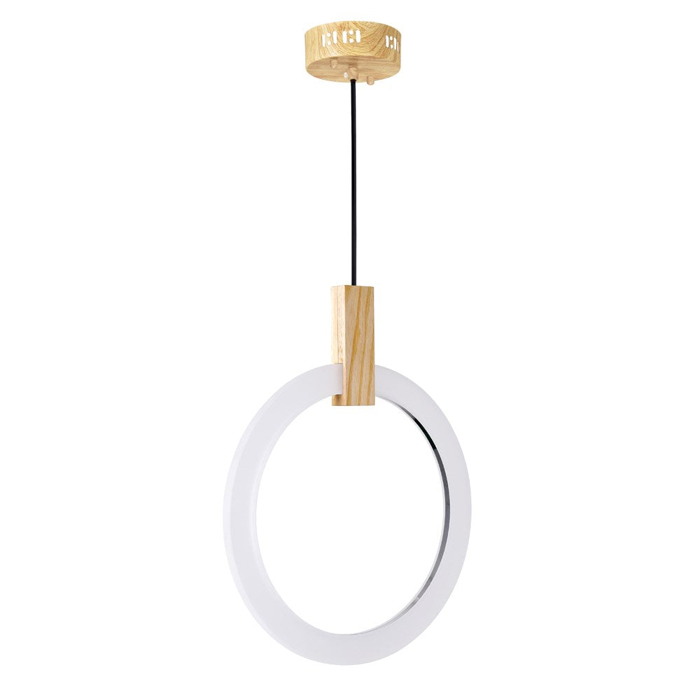 Led Pendant With White Oak Finish