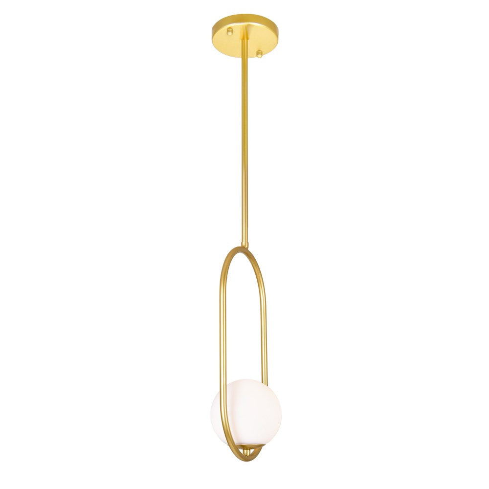 1 Light Mini Pendant With Medallion Gold Finish
