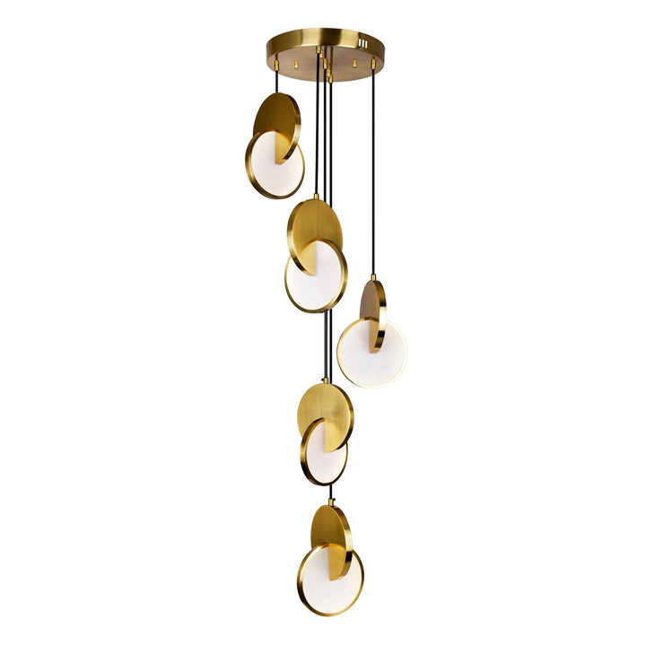 Led Pendant With Brushed Brass Finish by CWI Lighting