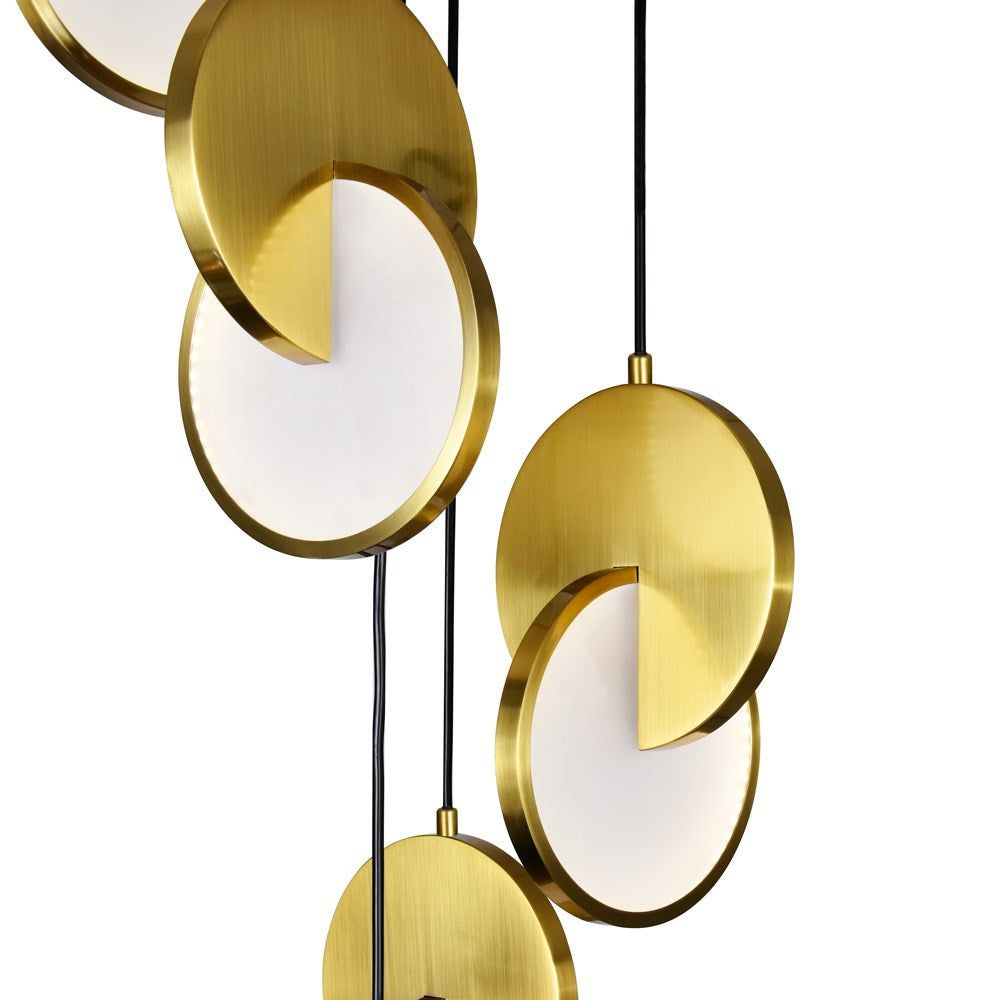 Led Pendant With Brushed Brass Finish
