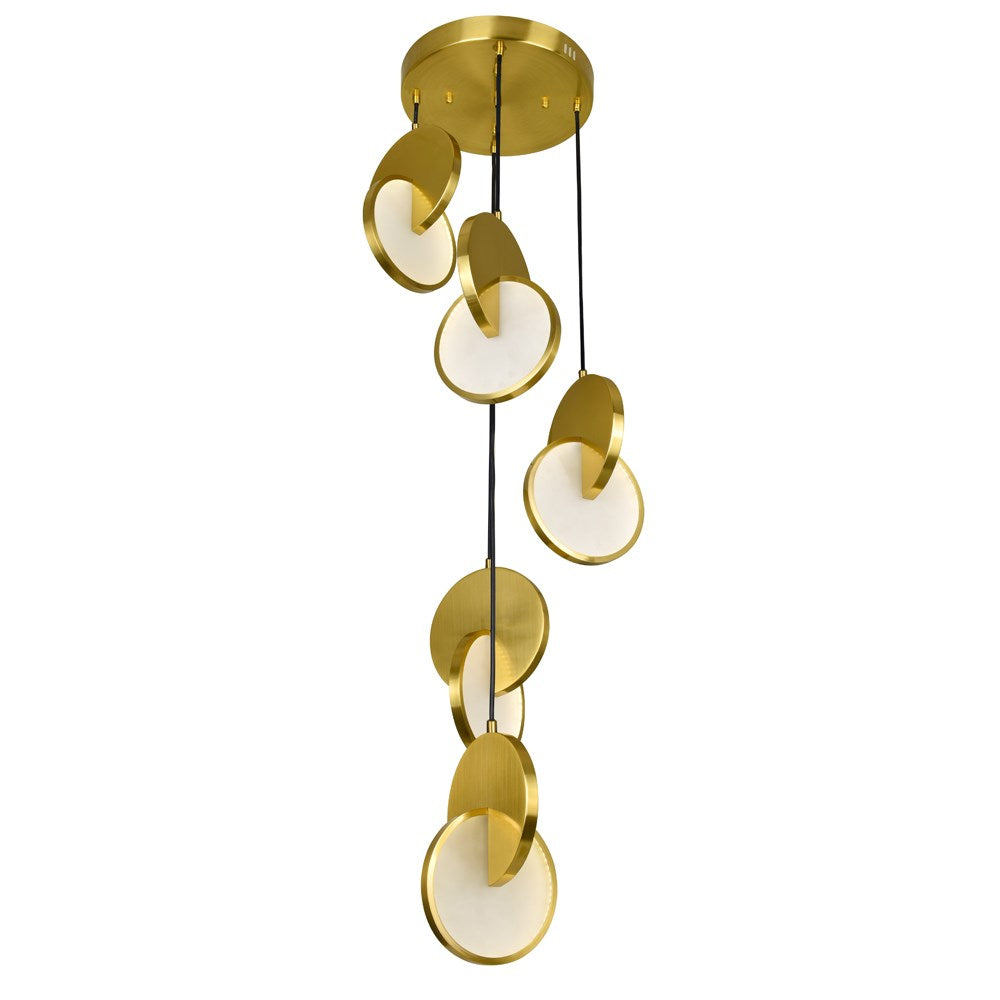 Led Pendant With Brushed Brass Finish