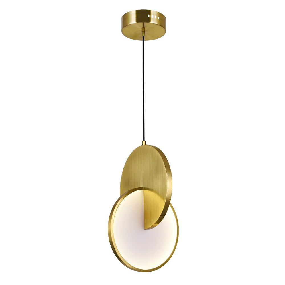 Led Mini Pendant With Brushed Brass Finish by CWI Lighting