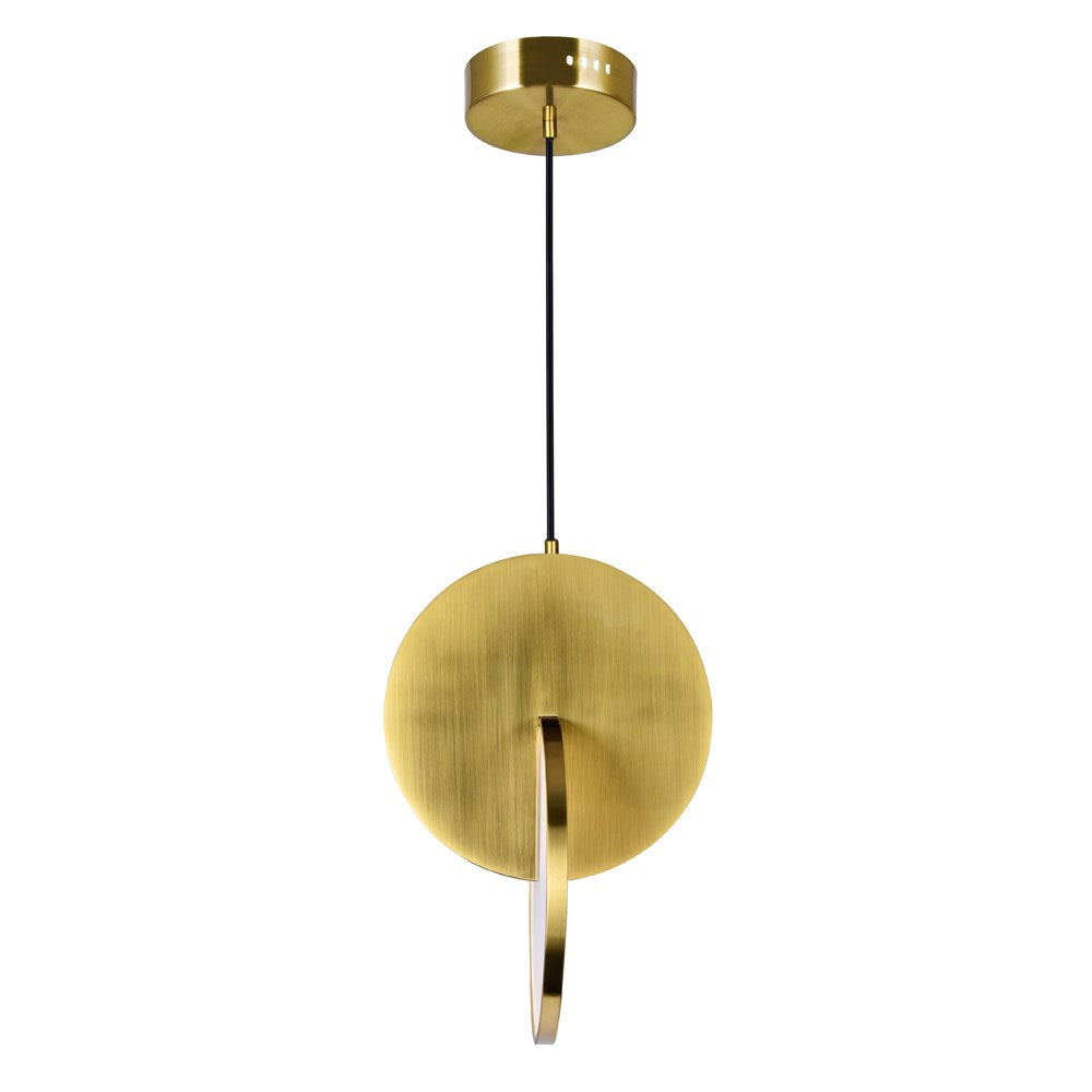 Led Mini Pendant With Brushed Brass Finish