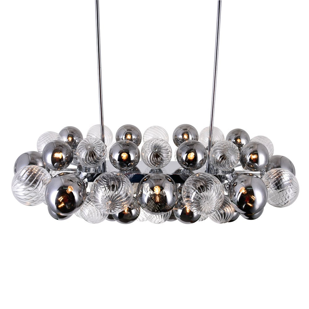 27 Light Island/Pool Table Chandelier With Chrome Finish