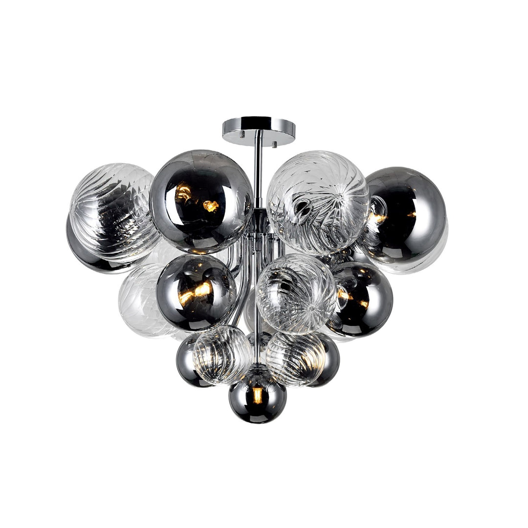 10 Light Flush Mount With Chrome Finish by CWI Lighting
