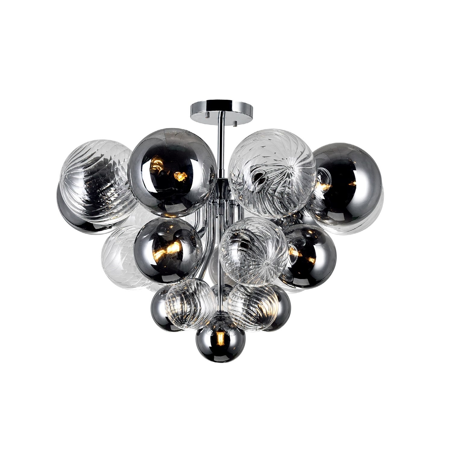 10 Light Flush Mount With Chrome Finish by CWI Lighting
