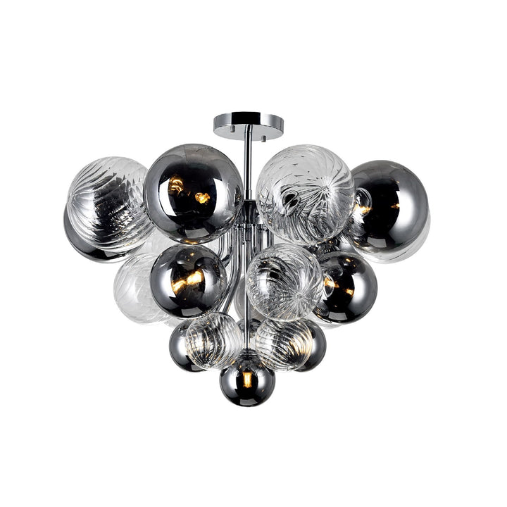 10 Light Flush Mount With Chrome Finish by CWI Lighting