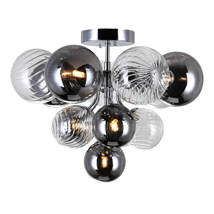 6 Light Flush Mount With Chrome Finish by CWI Lighting