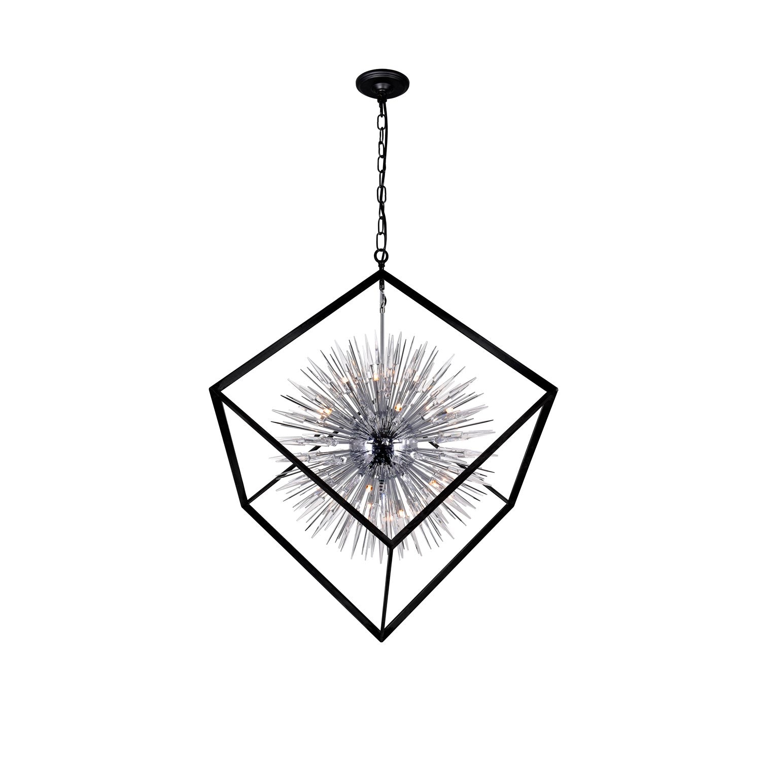 20 Light Chandelier With Chrome & Black Finish by CWI Lighting