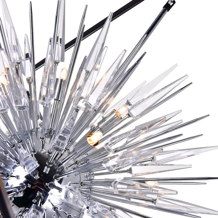 20 Light Chandelier With Chrome & Black Finish