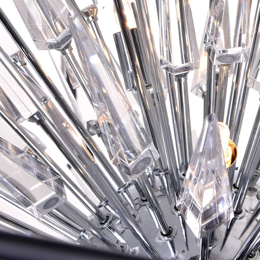 20 Light Chandelier With Chrome & Black Finish