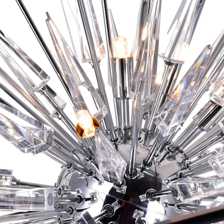 6 Light Chandelier With Chrome & Black Finish