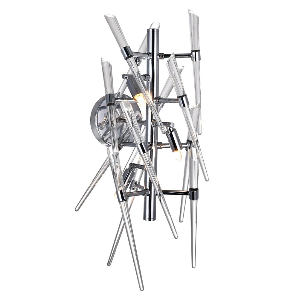 3 Light Wall Light With Chrome Finish by CWI Lighting