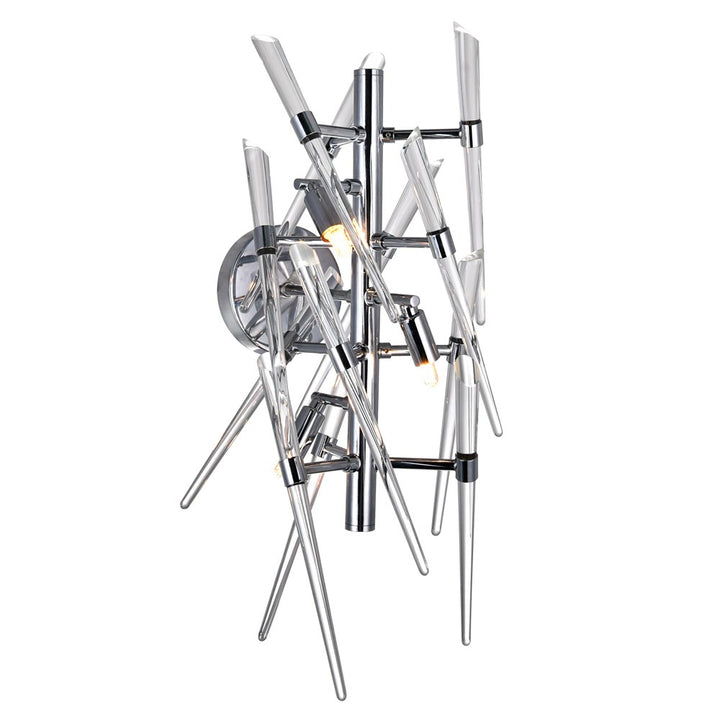 3 Light Wall Light With Chrome Finish by CWI Lighting