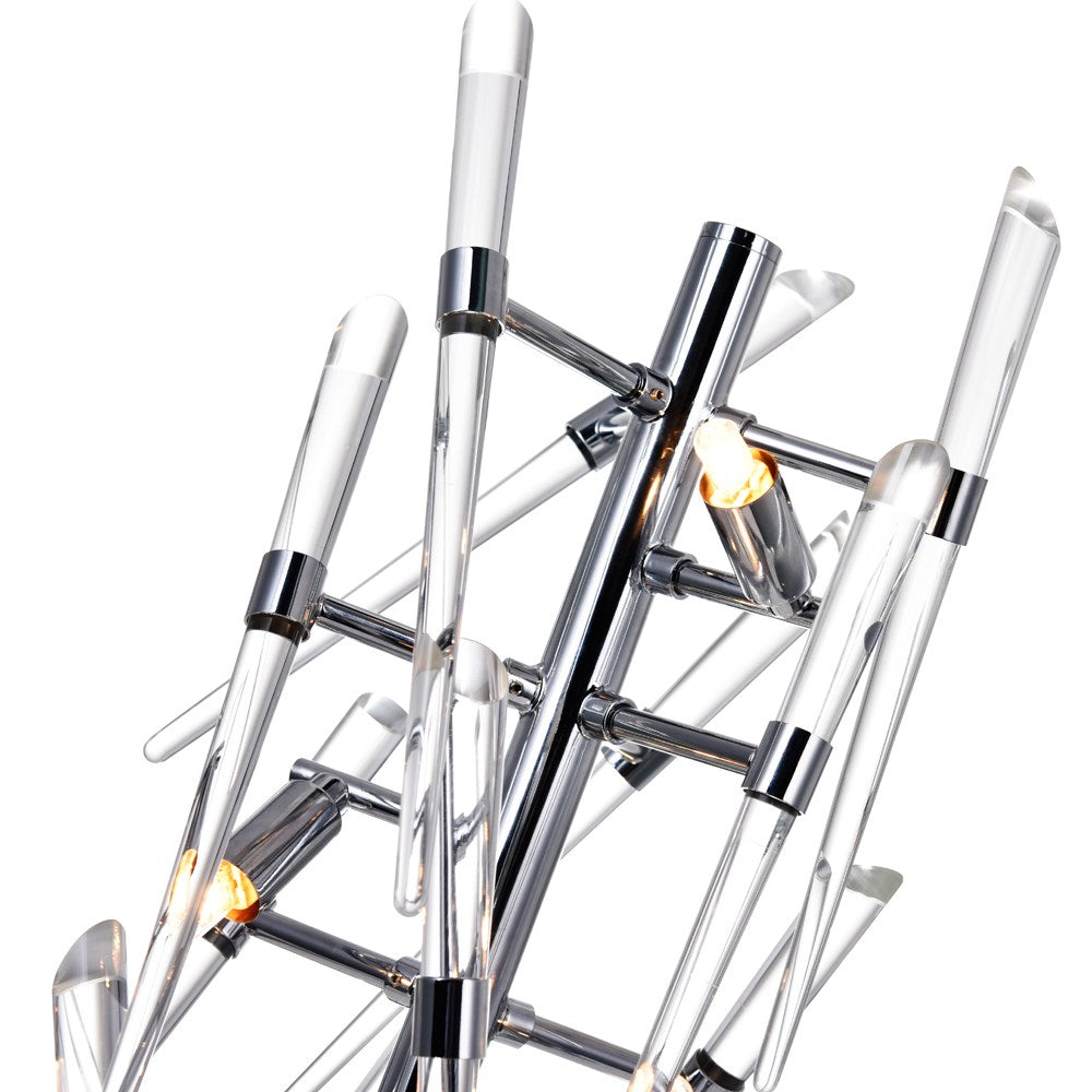 3 Light Table Lamp With Chrome Finish