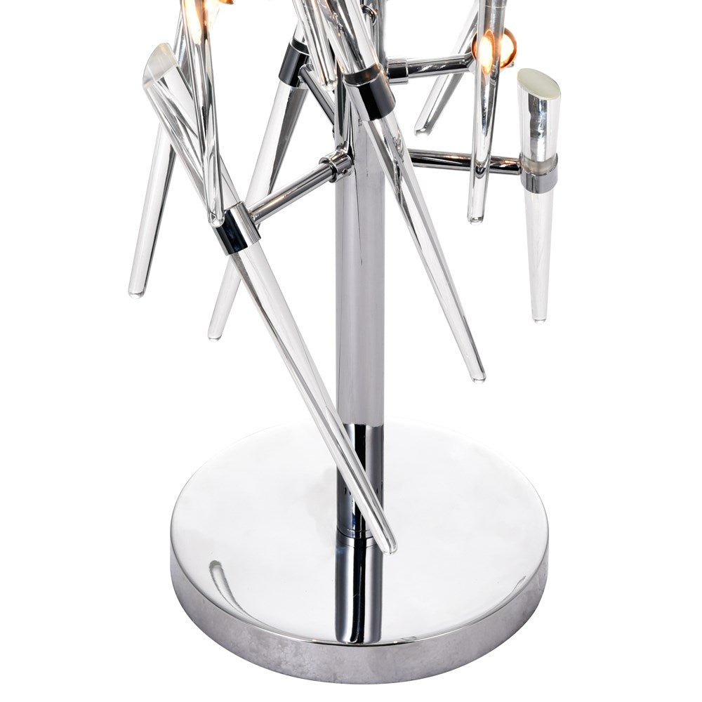 3 Light Table Lamp With Chrome Finish