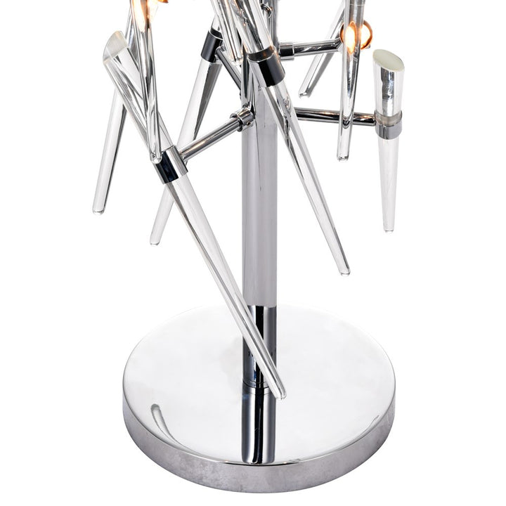 3 Light Table Lamp With Chrome Finish