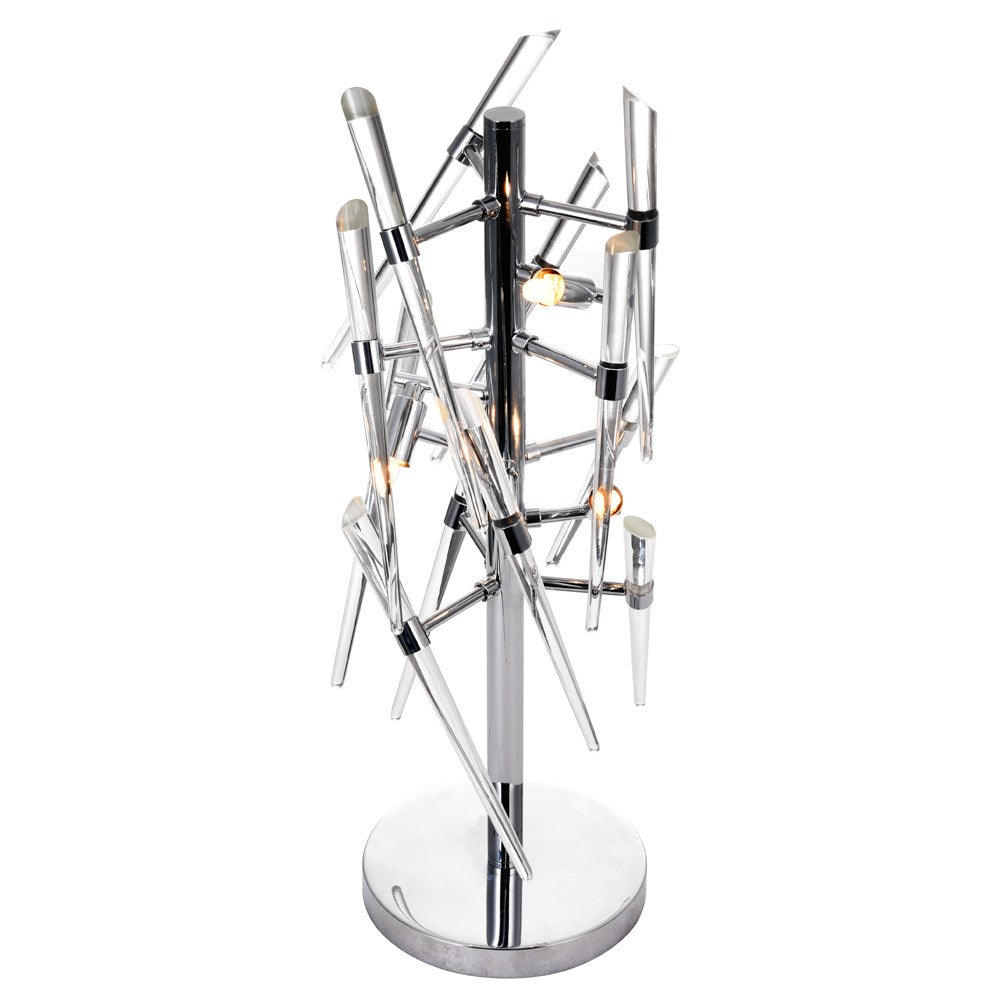 3 Light Table Lamp With Chrome Finish