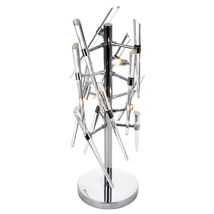 3 Light Table Lamp With Chrome Finish
