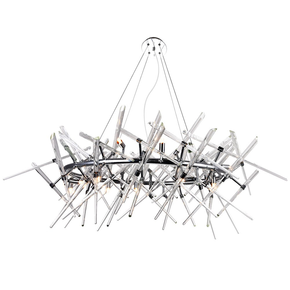 12 Light Chandelier With Chrome Finish by CWI Lighting