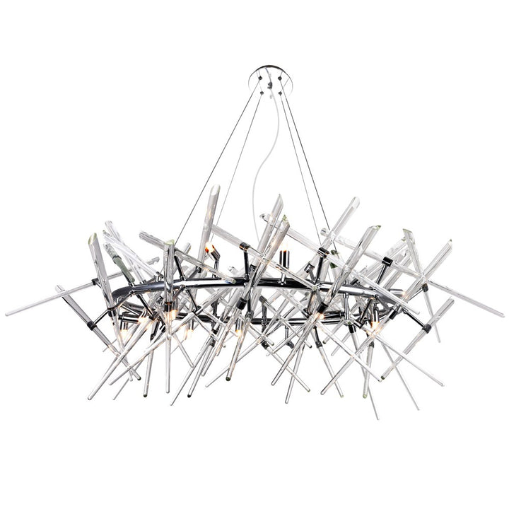 12 Light Chandelier With Chrome Finish by CWI Lighting