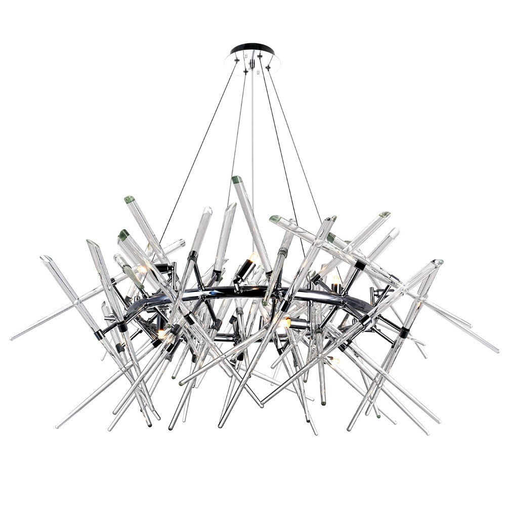 12 Light Chandelier With Chrome Finish by CWI Lighting