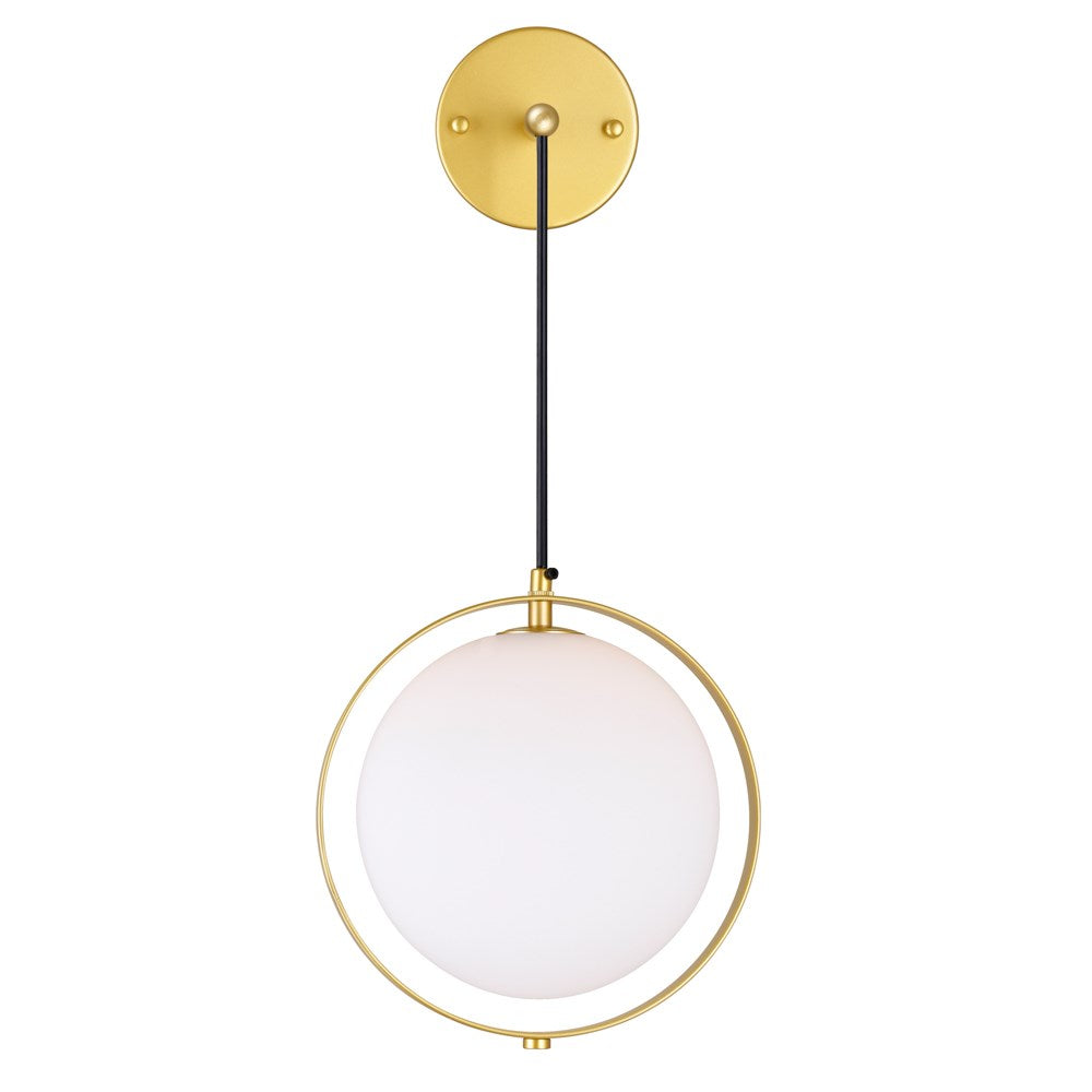 1 Light Wall Light With Brass Finish