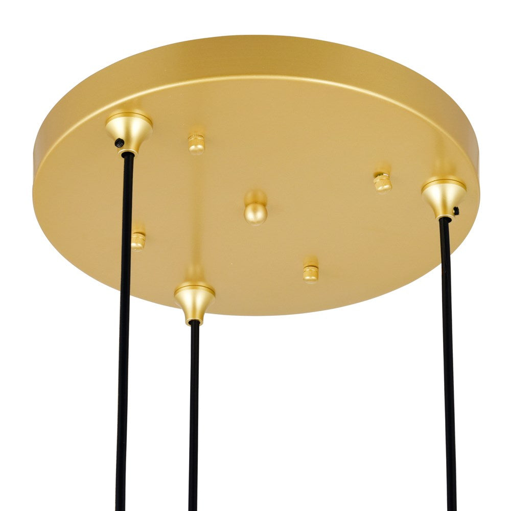 3 Light Multi Light Pendant With Brass Finish
