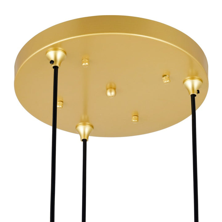 3 Light Multi Light Pendant With Brass Finish