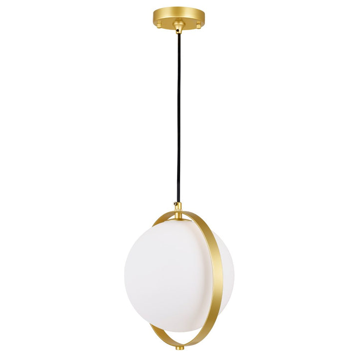 1 Light Mini Pendant With Brass Finish by CWI Lighting
