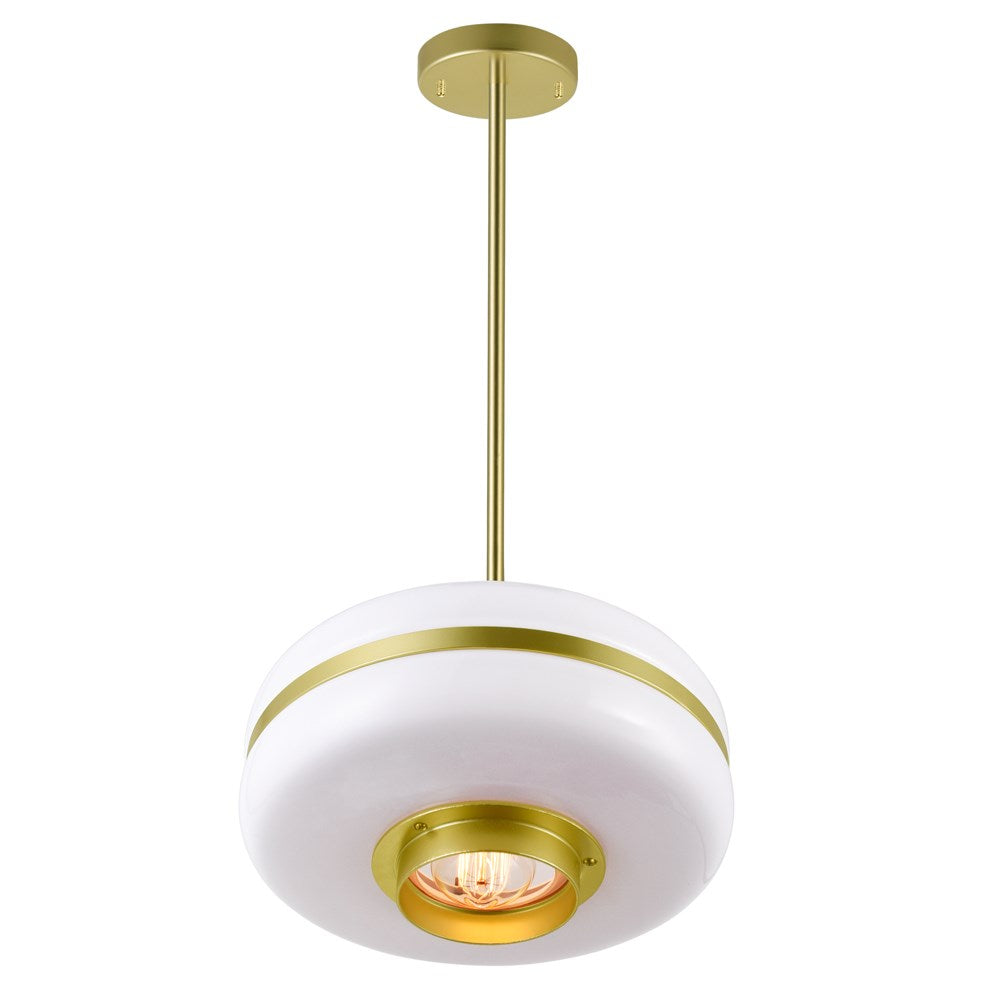 1 Light Down Pendant With Pearl Gold Finish