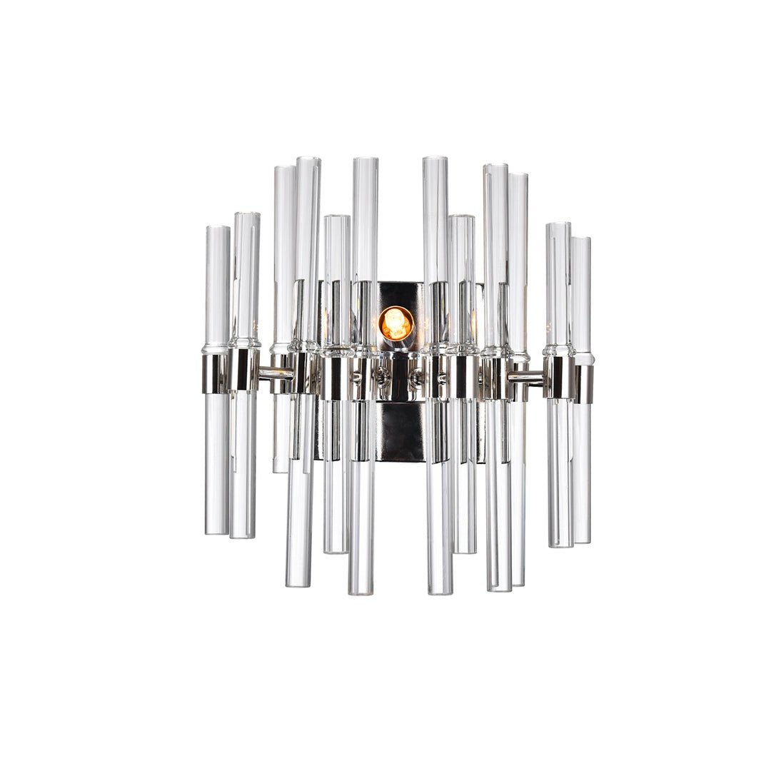 2 Light Wall Light With Polished Nickel Finish by CWI Lighting