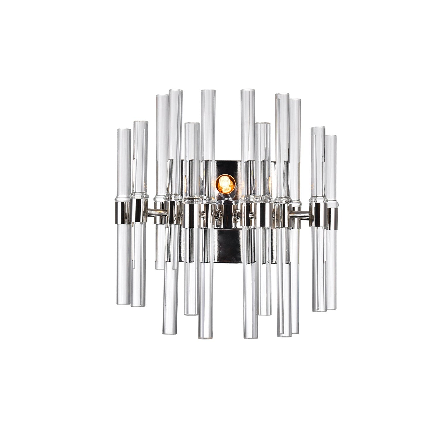 2 Light Wall Light With Polished Nickel Finish by CWI Lighting