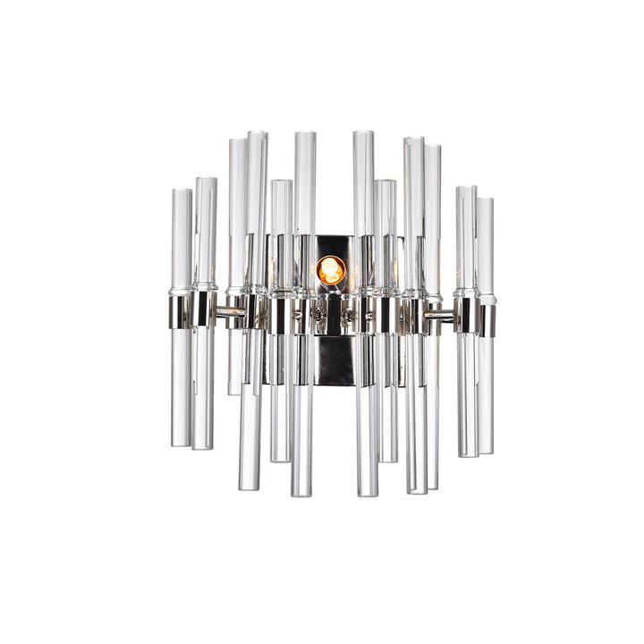 2 Light Wall Light With Polished Nickel Finish by CWI Lighting