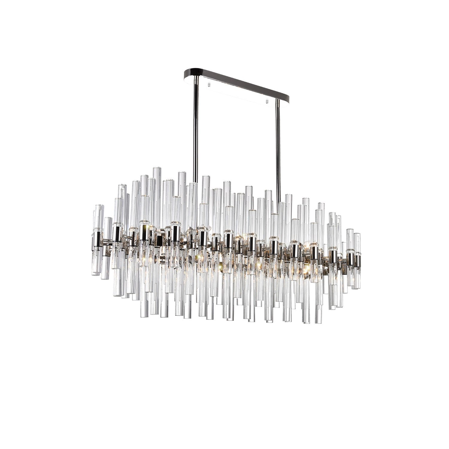 16 Light Pool Table Light With Polished Nickel Finish by CWI Lighting