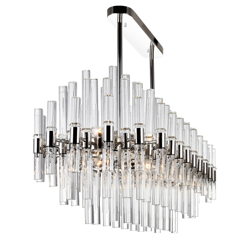 16 Light Pool Table Light With Polished Nickel Finish